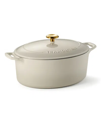 Tramontina Cast Iron 7-quart Oval Dutch Oven Pot With Lid In Neutral