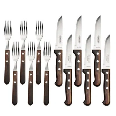 Tramontina Churrasco Bbq 12 Pc Polywood Jumbo Fork And Steak Knife Set…