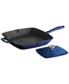 Tramontina Enameled Cast Iron 11" Grill Pan With Press In Navy