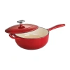 Tramontina Gourmet 3-qt. Enameled Cast Iron Covered Saucier In Red