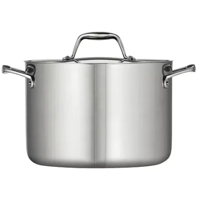 Tramontina Gourmet 5-qt. Tri-ply Clad 18/10 Stainless Steel Induction-ready Dutch Oven With Lid In Silver