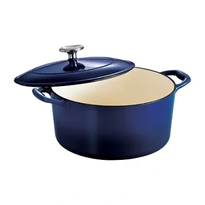 Tramontina Gourmet 5.5-qt. Enameled Cast Iron Covered Round Dutch Oven In Blue
