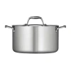 Tramontina Gourmet 6-qt. Tri-ply Clad 18/10 Stainless Steel Induction-ready Sauce Pot With Lid In Silver