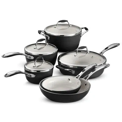 Tramontina Gourmet Ceramica Deluxe 10 Piece Non Stick Cookware Set In Metallic Black