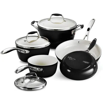 Tramontina Gourmet Ceramica Deluxe 8-piece Cookware Set In Metallic Black