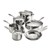 Tramontina Gourmet Tri-ply Clad 18/10 Stainless Steel 12-pc. Induction-ready Cookware Set In Silver