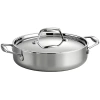 Tramontina Gourmet Tri-ply Clad 18/10 Stainless Steel Induction-ready Braiser With Lid In Silver
