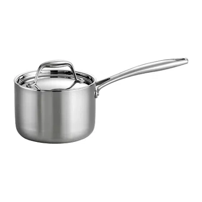 Tramontina Gourmet Tri-ply Clad 18/10 Stainless Steel Induction-ready Saucepan With Lid In Silver