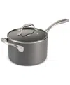Tramontina Hard-anodized Aluminum 4-qt Covered Saucepan In Dark Gray