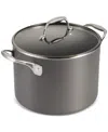 Tramontina Hard-anodized Aluminum 8-qt Covered Stock Pot In Charcoal