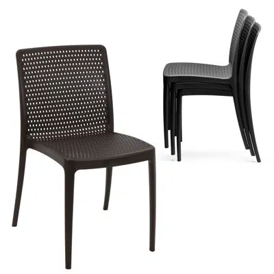 Tramontina Isabelle Ocean Stackable Sustainable Dining Chairs – Stylish Seating From The Ocean +clean Collectio In Black