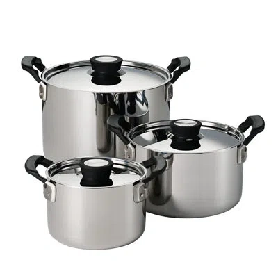 Tramontina Nesting 6 Pc Stainless Steel Tri-ply Clad Sauce And Stock Pot Set
