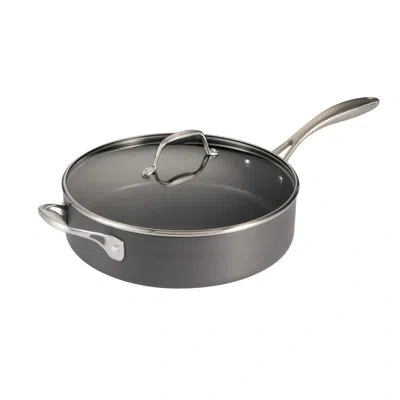 Tramontina Onyxpro 5.5-quart Hard Anodized Nonstick Deep Saute Pan With Lid In Gray