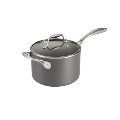 Tramontina Onyxpro Hard Anodized Nonstick Sauce Pan With Lid In Gray