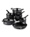Tramontina Porcelain Enamel Heavy Gauge Aluminum Non Stick 11 Piece Cookware Set In Dark Gray