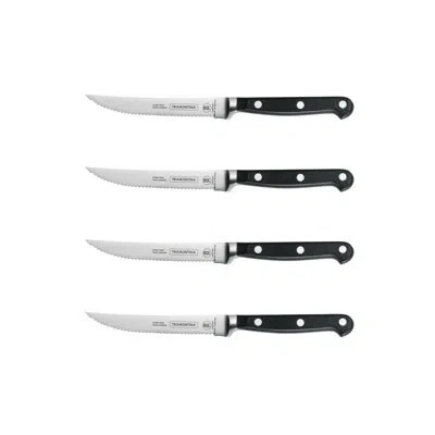 Tramontina Pro Series 4 Piece Forged 5 Inch Serrated Steak Knife Set In Black