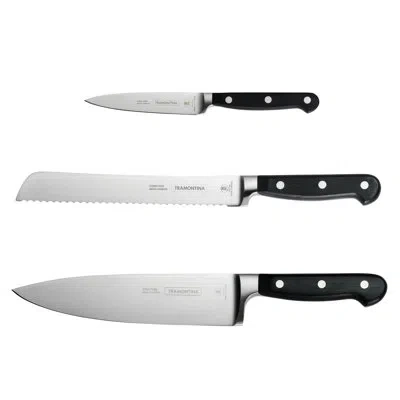 Tramontina Pro Series Forged 3-piece Precision Knife Set In Black