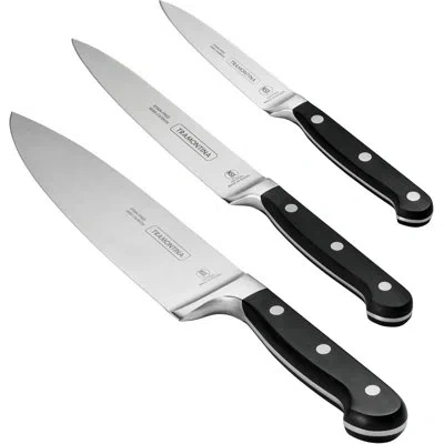 Tramontina Pro Series Forged 3-piece Starter Knife Set In Black