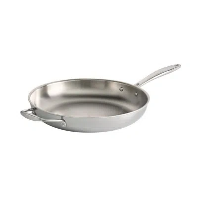 Tramontina Signature Tri-ply Clad 12" Frying Pan With Helper Handle In Stainless Steel