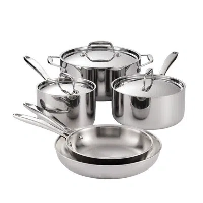Tramontina Signature Tri-ply Clad Stainless Steel 8-piece Cookware Set With Lids, Pots And Pans Kitchen Set, In In Mirror-polished Stainless Steel