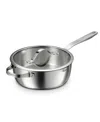 Tramontina Tempo Tri-ply Base Stainless Steel 3.5-quart Saute Pan With Glass Lid In Silver