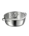Tramontina Tempo Tri-ply Base Stainless Steel 6-quart Braiser Pan With Glass Lid In Silver