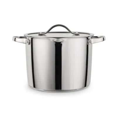 Tramontina Tempo Tri-ply Base Stainless Steel 8-quart Stock Pot With Glass Lid, Induction-ready Pasta Pot, Oven