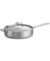 Tramontina Tri-ply Clad Stainless Steel 6-qt. Covered Deep Saute Pan In Silver