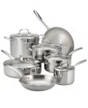 Tramontina Triply Clad Stainless Steel Glass Lid 12 Pc Cookware Set In Stainless Steel