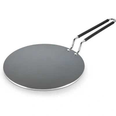 Tramontina Utsava 10.5-inch Tri-ply Clad Stainless Steel Ceramic-coated Concave Chapati Tawa Pan
