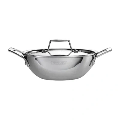 Tramontina Utsava Stainless Steel 1.8-qt. Kadai With Lid In Silver
