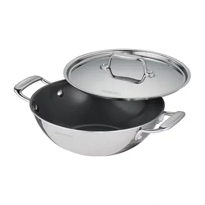 Tramontina Utsava Stainless Steel 2.7-qt. Covered Kadai In Metallic
