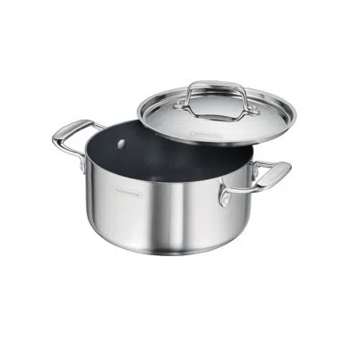 Tramontina Utsava Tri-ply Clad Covered Casserole With Ceramic Interior – Induction-ready In Silver