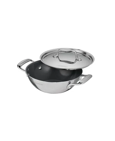 Tramontina Utsava Tri-ply Clad Stainless Steel 1.75-quart Covered Kadai In Silver