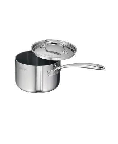 Tramontina Utsava Tri-ply Clad Stainless Steel 2.2-quart Covered Saucepan In Silver