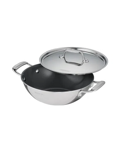 Tramontina Utsava Tri-ply Clad Stainless Steel 2.7-quart Covered Kadai In Silver