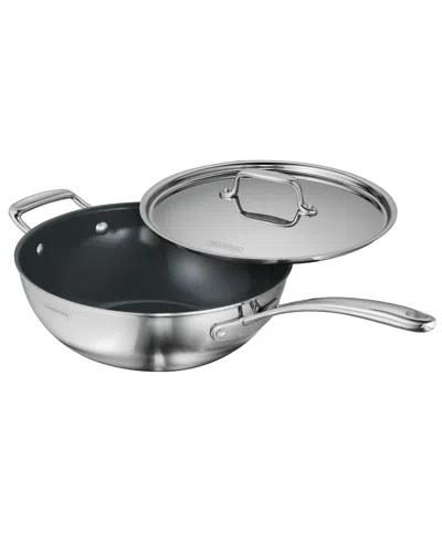 Tramontina Utsava Tri-ply Clad Stainless Steel 3.75-quart Covered Wok In Silver