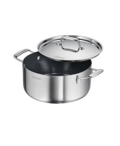 Tramontina Utsava Tri-ply Clad Stainless Steel 5-quart Covered Casserole In Silver