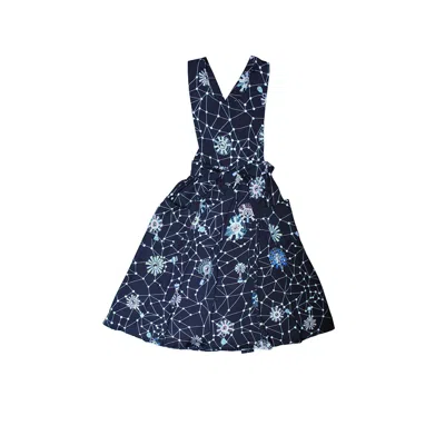 Tramp In Disguise Women's Black Printed Alog Pinafore Wrap Dress