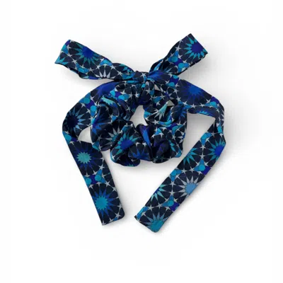 Tramp In Disguise Women's Blue Aziz Scrunchie With A Bow