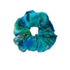 Tramp In Disguise Women's Blue Dacinis Printed Silk Scrunchie In Blue