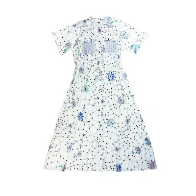 Tramp In Disguise Women's Mechan Dress In White Print