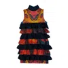 Tramp In Disguise Women's Yellow / Orange Lava Frill Dress In Yellow/orange
