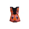 Tramp In Disguise Women's Yellow / Orange Lava Playsuit In Yellow/orange