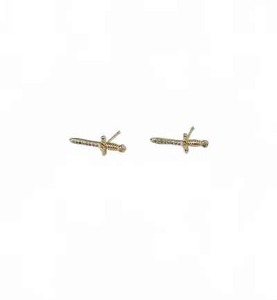 Tramps+thieves Dagger Stud Earrings In Gold