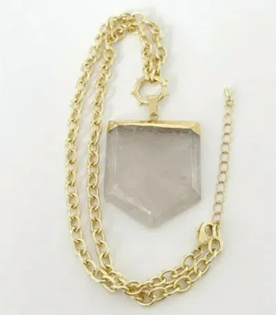 Tramps+thieves Shield Crystal Necklace In Gold