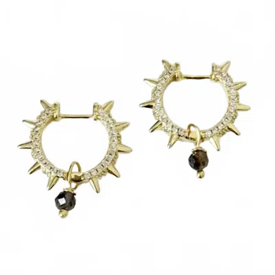 Tramps+thieves Women's Iolite Spiked Hoops In Gold