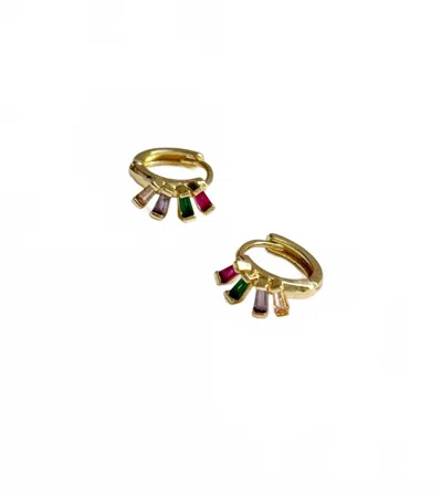 Tramps+thieves Women's Little Gem Huggie Earrings In Gold