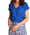 Tranquillo Breezy V-neck Shirt In Blue In Blue