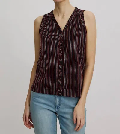 Tranquillo Linen-look Stitch Vest In Multicolored (black)